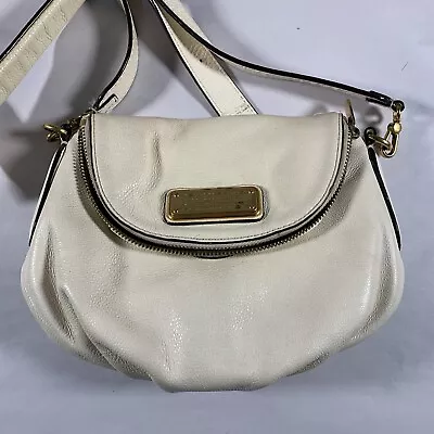 Authentic Marc By Marc Jacobs Classic Q Genuine Leather Crossbody Bag Cream EUC • $75