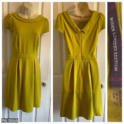 £17.99 • Buy Boden Women’s Short Cap Sleeve Audrey Style Neckline Green Dress Size UK12