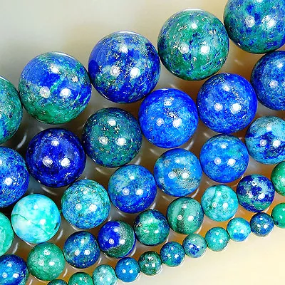 Natural Lapis Lazuli Chrysocolla Round Gemstone Beads 15.5  46810121416mm • $5.99