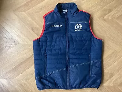 Scotland Rugby Union Gilet  Macron Men’s Size Large Navy VG Con • £24.99