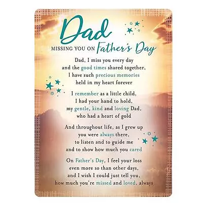 In Loving Memory Open Graveside Memorial Card - Dad Missing You On Father's Day • £3.14