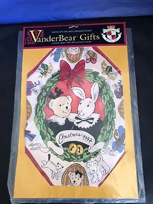Vanderbear Gifts Muffy 100% Silk Scarf Christmas 1997 New NABCO • $12