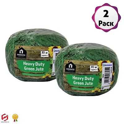 Green Jute Garden String Twine Plant Support Craft String Balls Spools 70mm UK • £8.99