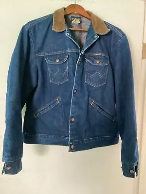 Men’s Vintage Wrangler Denim Jean Cowboy Biker Jacket 44 Montana • $19.99