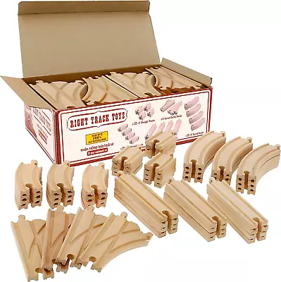 52-Piece Wooden Train Track Lot Railway Set Thomas The Train Brio Accessories • $39.60