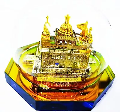 Crystal Glass Golden Temple Size 6 X 9 Cm(Pack Of 1) • $58.61