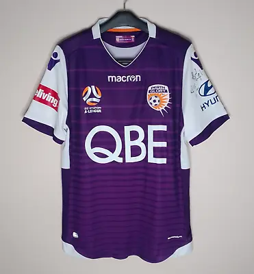 Authentic Macron Perth Glory Home Jersey Men's XL A-League MPerformance - Signed • $59.95