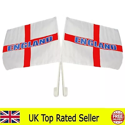 2 X England Flags For Car Window - St Georges Car Flag • £3.84