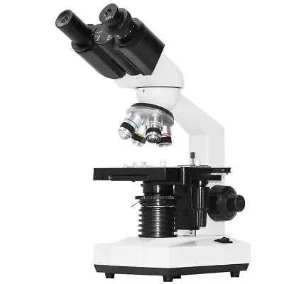 High-Power Binocular Microscope 40X-2500X WF10X  WF25X Eyepieces Double Layer • $169.99