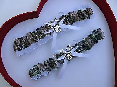 * NEW Mossy Oak Camouflage Camo White Wedding Garter Prom Hunting Chick Deer • $13.46