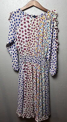 Vtg 80s Diane Freis Confetti Glam Hippie Midi Dress Multicolor See Measurements • $55