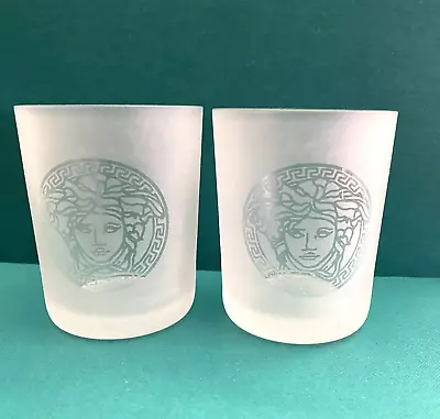 Versace Medusa Rosenthal Shot Glass Votive Candle Holder Frosted Set Of 2 • $125