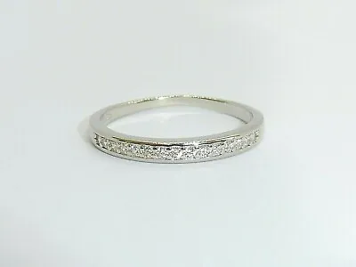 Ladies 925 Solid Silver Brilliant Cut 16 Stone White Sapphire Eternity Ring • £17.45