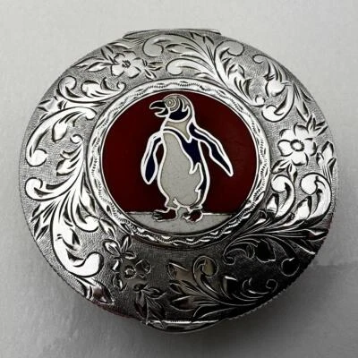 £0.99 • Buy AUSTRIAN BOX NOVLETY SILVER & ENAMEL PENGUIN DESIGN 20th Century