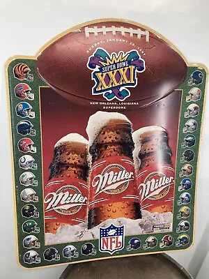 Super Bowl XXXI Green Bay Packers Miller Lite Retro Tin Metal Advertising Sign • $200