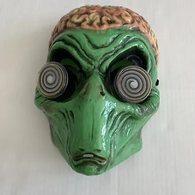 $12.95 • Buy Green Alien Halloween Mask Crazy Eyes Brains Sci-fi Horror Cosplay (as Is)