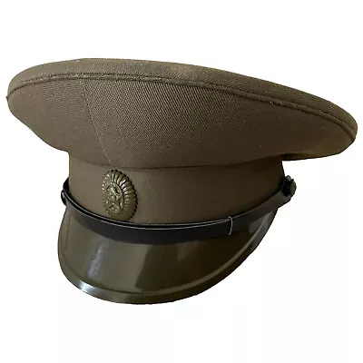 £29.99 • Buy Soviet USSR Military Army Field Officer Uniform Visor Khaki Peaked Cap Hat Badge