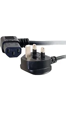 £5.99 • Buy C2G 88520 2 Metre 18 AWG 90 Degree Power Cable (IEC320C13R To BS1363) Right Angl