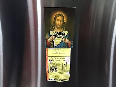 JESUS CHRIST Good Luck WIN THE Mega Millions Lottery Ticket Holder • $1.79