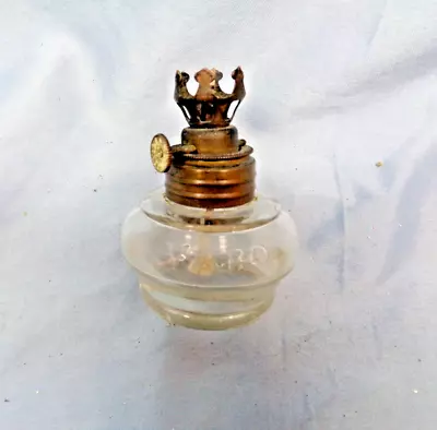 Antique Rare Miniature Cresolene Vapo Glass Brass Desk Oil Lamp • $45