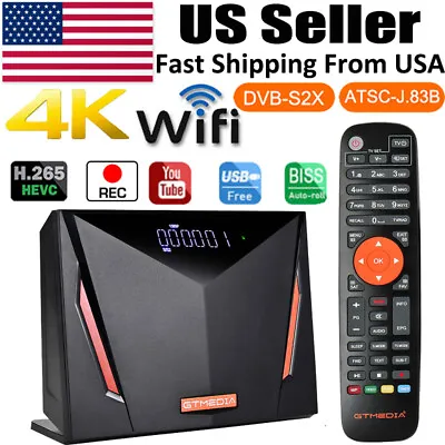 GTMEDIA V8 4K UHD FTA DVB-S/S2/S2X Sat Receiver Digital Satellite Youtube H.265 • $66.99