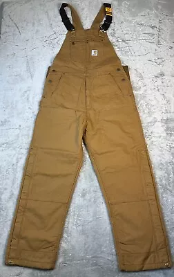 Carhartt Bib Mens Large Insulated Overall Duck Loose Fit Chore OR4031 • $69.99