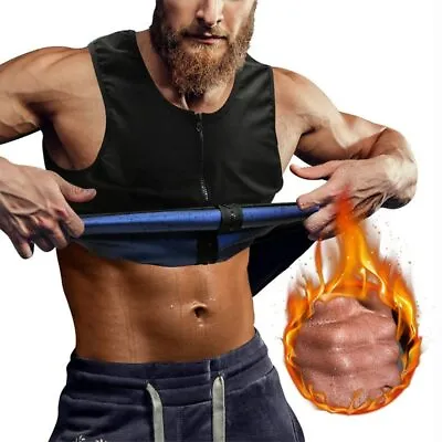 $9.99 • Buy Men Sauna Vest Waist Trainer Weight Loss Heat Trapping Sweat Enhancing Workout
