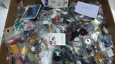 Vintage Buttons Lot-Bagged- Loose -Some On Cards- All Kinds! Lot #4 • $14.99