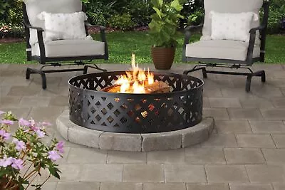 36  Round Metal Steel Fire Pit Ring Outdoor Wood Burning Fireplace Backyard • $29.98