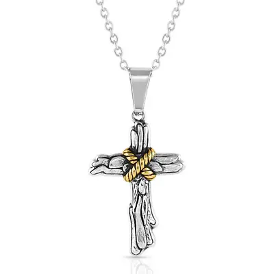 Montana Silversmiths Rugged Faith Cross - Accessories Jewelry Necklace - Nc3425 • $65