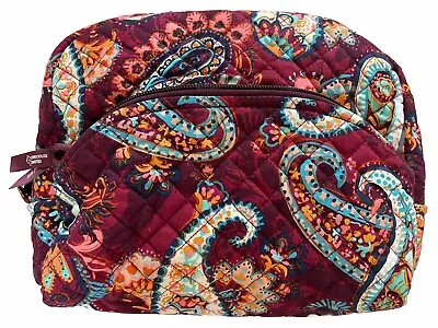 Vera Bradley Purple Blue Paisley Jamboree Large Cosmetic Pouch Travel Bag 12x8 • $14.99