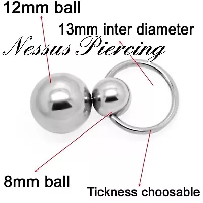 Two Or Three Ball CBR Piercing Ring Surgical Steel Bondage PA Earring • £29.99