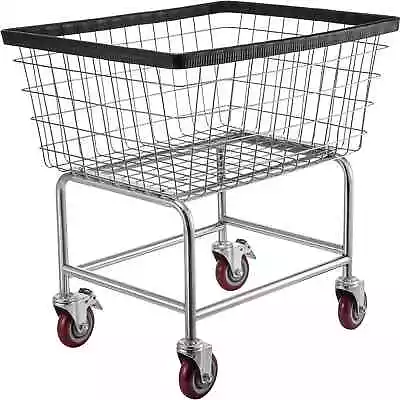 Wire Laundry Cart W/ Wheels 21''x27''x27.5'' Commercial Wire Laundry Basket Cart • $122.66