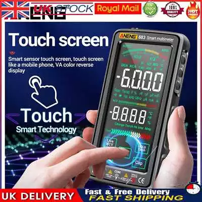 Smart Digital Multimeter 6000 Counts Touch Screen Ammeter Tester Meter (Black) • £26.40