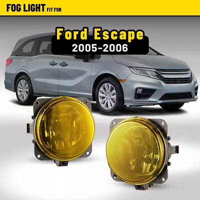 $33.38 • Buy 2x Fog Lights For 02-05 Ford Focus 05-07 Escape 03-04 Mustang Yellow Bumper Lamp