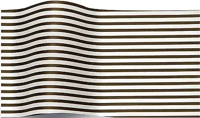 £6.03 • Buy Satinwrap Luxury Printed Tissue Wrapping Paper Black White Stripes 5 Sheets