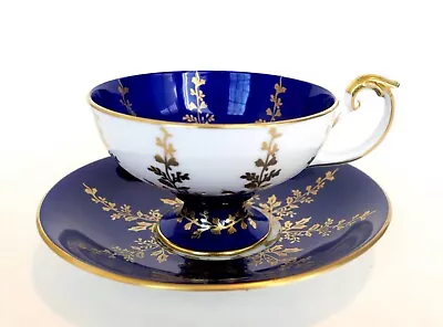 Vintage Aynsley England Fine English Bone China Blue White Cup Saucer 2878 • $65