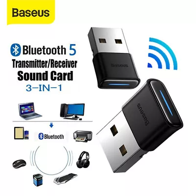 Baseus USB Bluetooth 5.0 Wireless Audio Transmitter Receiver Adapter • $9.99