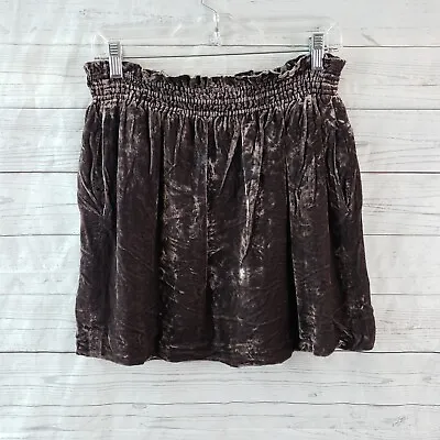 J Crew Collection Womens Velvet Mini Skirt Sz 6 Gray Pull On Pockets • $14.99