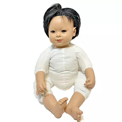 Vintage KRV 067 Realistic Weighted Jointed Baby Doll Black Hair Brown Eyes 17  • $32.58