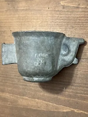 Vintage Pewter Tea Cup Ice Cream Candy Chocolate Open Mold Eppelsheimer #938 • $44.99