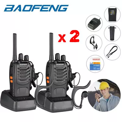 4 Pack Baofeng BF-88E PMR446MHZ Walkie Talkie UHF Two-Way Ham Radio + Earphones • £37.95