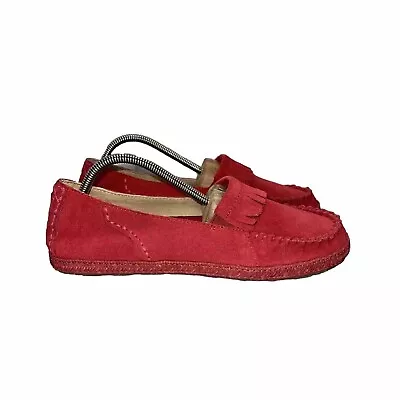 Ugg Women's K Marin 1004131K 'Red' Suede Moccasin Shoes Size 5 Slip On Comfort • $17