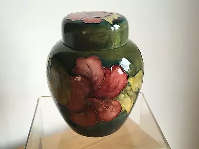 Vintage Moorcroft Pottery Tube Lined “Hibiscus” Pattern Ginger Jar • £9.99