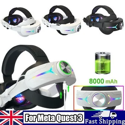 With 8000mah Battery For Meta Oculus Quest 3 Headset VR Elite Head Strap Band UK • £41.99