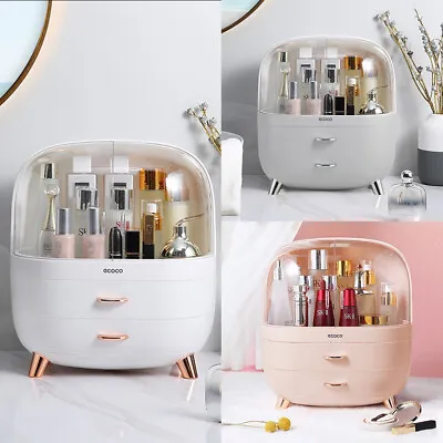 Large Cosmetic Organizer Box Desktop Make-up Holder Display Storage Drawers Case • £9.95