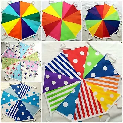 £2.99 • Buy Handmade Fabric Bunting Wedding Vintage Floral Tartan 10FT 3 For 2 CLEARANCE