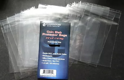 20 Loose Guardhouse Graded Coin Slab Protector Bags Resealable For NGC And PCGS • $2.99