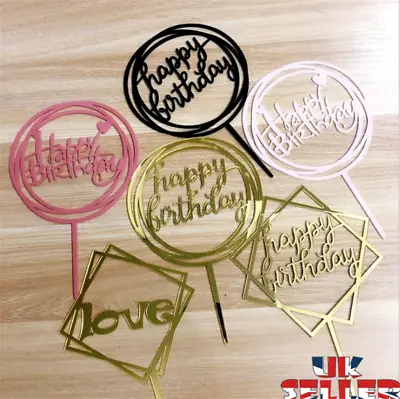 £1.59 • Buy New Love Happy Birthday Cake Topper Card Acrylic Party Decor Supplies Multi UK