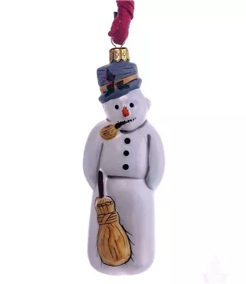 Vaillancourt Folk Art Ornament American Snowman OR133 Mouth Blown Hand Painted • $30.99